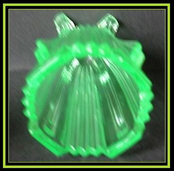Outstanding PAIR of English Art Deco Uranium Glass Vases by Bagley, 'Bedford' Pattern. Outstanding PAIR of English Art Deco Uranium Glass Vases by Bagley, 'Bedford' Pattern.
