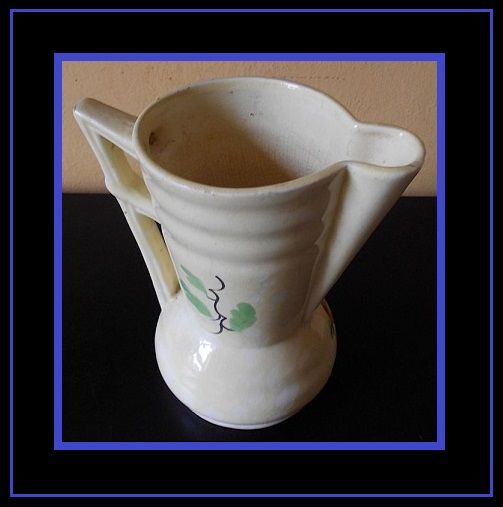 1920's Art Deco Pottery Jug by Delcroft Ware, England. 1920's Art Deco Pottery Jug by Delcroft Ware, England.