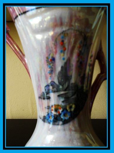 Fabulous Opal Lustre Pottery Jug Vase by Arthur Wood, England. Fabulous Opal Lustre Pottery Jug Vase by Arthur Wood, England.