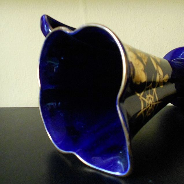 Beautiful Royal Cobalt Blue Pottery Jug Vase by Arthur Wood, England. Beautiful Royal Cobalt Blue Pottery Jug Vase by Arthur Wood, England.