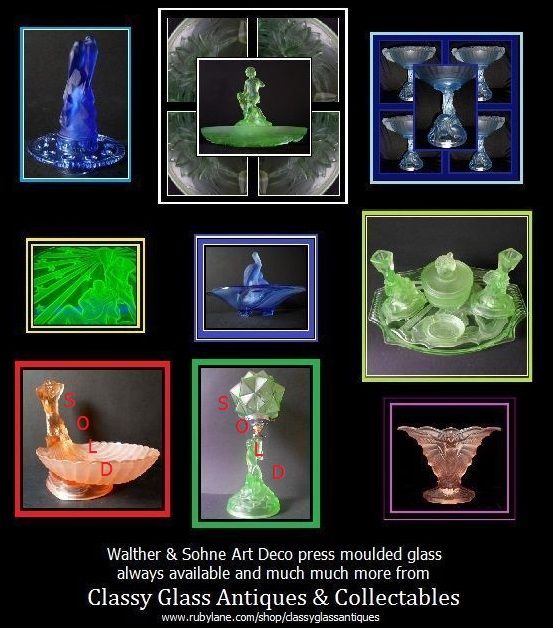 1930s Art Deco Glass Powder Box by Walther & Sohne, Germany. 'Roland' pattern. 1930s Art Deco Glass Powder Box by Walther & Sohne, Germany. 'Roland' pattern.