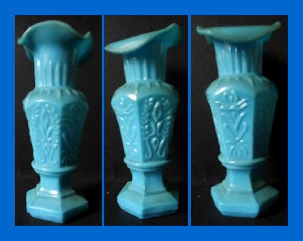 Charming pair of Victorian opaque milk glass vases by Vallerysthal - Portieux France. c1800's Charming pair of Victorian opaque milk glass vases by Vallerysthal - Portieux France. c1800's