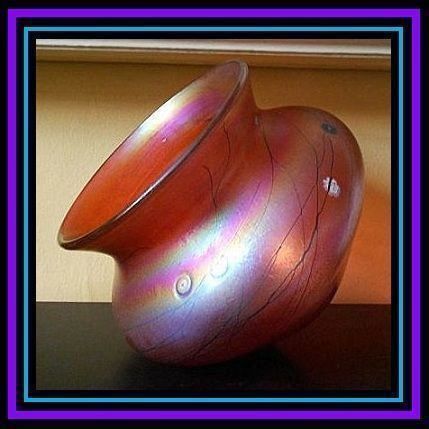 Important, Iridescent Translucent Rose Glass Vase by J. Ditchfield, Glasform. England. Signed. Important, Iridescent Translucent Rose Glass Vase by J. Ditchfield, Glasform. England. Signed.