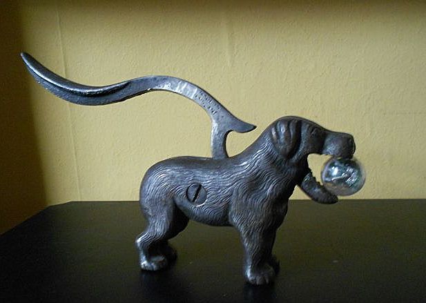 A Charming Cast Metal English Vintage Stylized Dog Nutcracker Signed & Recorded A Charming Cast Metal English Vintage Stylized Dog Nutcracker Signed & Recorded