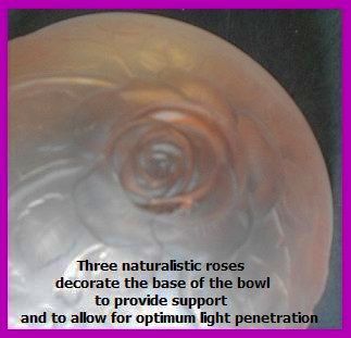 Stunning 1930s Large Pink Glass Bowl by Jobling, England. Lambton Rose Pattern Stunning 1930s Large Pink Glass Bowl by Jobling, England. Lambton Rose Pattern