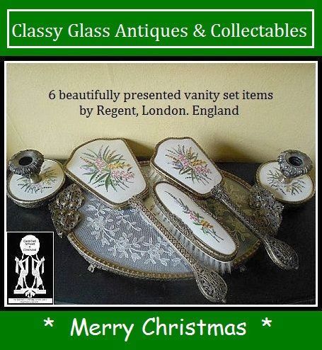 SALE PRICE! Tremendous SIX PIECE Vanity set / Dresser set. Regent, London. England SALE PRICE! Tremendous SIX PIECE Vanity set / Dresser set. Regent, London. England