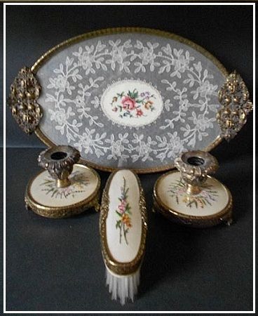 SALE PRICE! Tremendous SIX PIECE Vanity set / Dresser set. Regent, London. England SALE PRICE! Tremendous SIX PIECE Vanity set / Dresser set. Regent, London. England