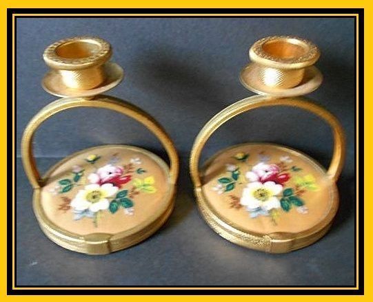SALE PRICE! 5 Piece Golden Silk Vanity Set Boudoir Dresser Set. English circa 1950's SALE PRICE! 5 Piece Golden Silk Vanity Set Boudoir Dresser Set. English circa 1950's