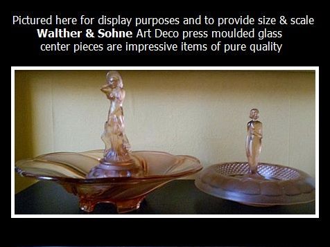 German 1930s Art Deco Glass Center Display Set by Walther & Sohne. German 1930s Art Deco Glass Center Display Set by Walther & Sohne.