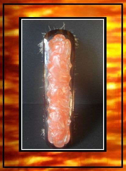 SALE PRICE! Bakelite -Tortoiseshell & Orange Pearlescent Vanity Set SALE PRICE! Bakelite -Tortoiseshell & Orange Pearlescent Vanity Set