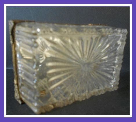 SALE PRICE! Scarce, Crystal Glass Vanity Box With Embroidery Lid & Internal Mirror SALE PRICE! Scarce, Crystal Glass Vanity Box With Embroidery Lid & Internal Mirror