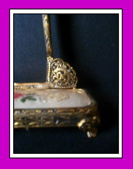 Rare Ormolu & Embroidery Photo Picture Frame with Original Glass Rare Ormolu & Embroidery Photo Picture Frame with Original Glass