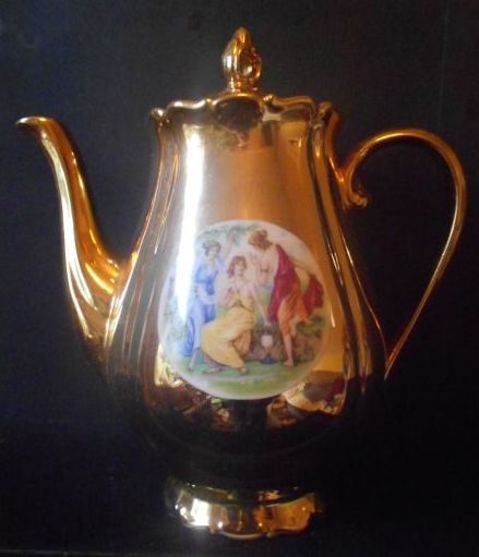 Phenomenal Porcelain FIFTEEN PIECE Tea Set Service by Haas & Czjzek circa 1945. MINT CONDITION Phenomenal Porcelain FIFTEEN PIECE Tea Set Service by Haas & Czjzek circa 1945. MINT CONDITION