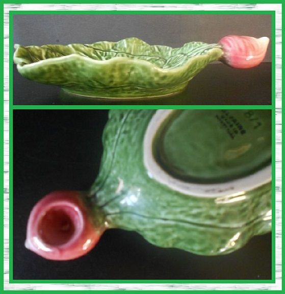HALF PRICE. Marvellous Majolica Pottery Large Radish Turnip Pattern Dish by Pinheiro, Olfaire, Portugal. HALF PRICE. Marvellous Majolica Pottery Large Radish Turnip Pattern Dish by Pinheiro, Olfaire, Portugal.