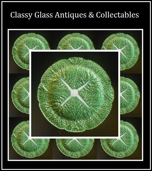 Vibrant Green Portuguese Majolica Cabbage Leaf Salad Plate Vibrant Green Portuguese Majolica Cabbage Leaf Salad Plate