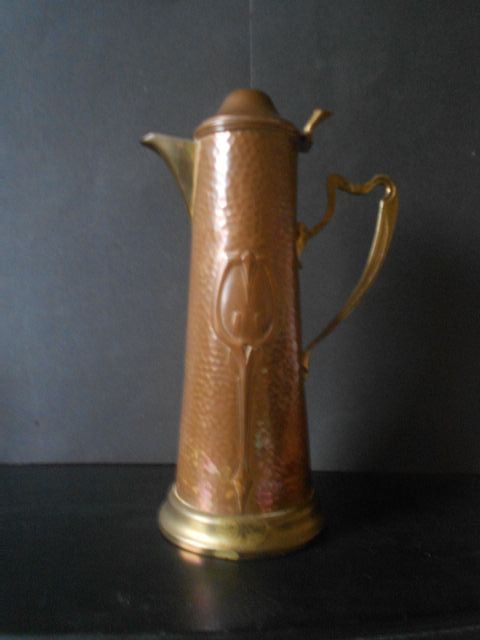 Large JUGENDSTIL Art Nouveau Copper Metal Ewer Jug c1896-c1914 Large JUGENDSTIL Art Nouveau Copper Metal Ewer Jug c1896-c1914