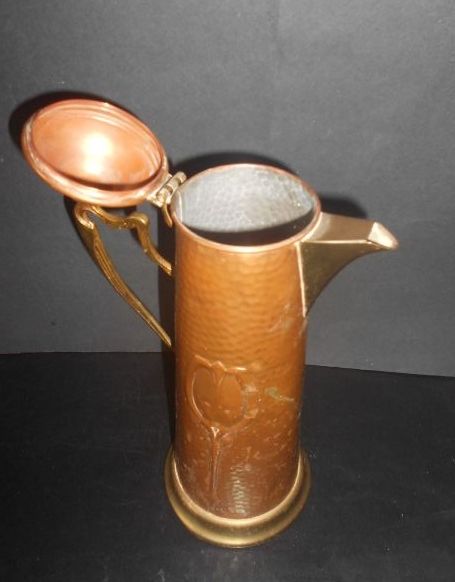 Large JUGENDSTIL Art Nouveau Copper Metal Ewer Jug c1896-c1914 Large JUGENDSTIL Art Nouveau Copper Metal Ewer Jug c1896-c1914