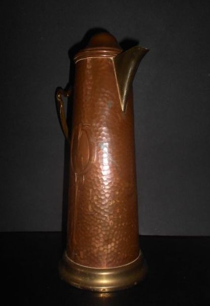 Large JUGENDSTIL Art Nouveau Copper Metal Ewer Jug c1896-c1914 Large JUGENDSTIL Art Nouveau Copper Metal Ewer Jug c1896-c1914