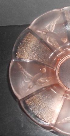 Czechoslovakian 1930's Art Deco Kingfisher Panel, Large Pink Glass Bowl Czechoslovakian 1930's Art Deco Kingfisher Panel, Large Pink Glass Bowl