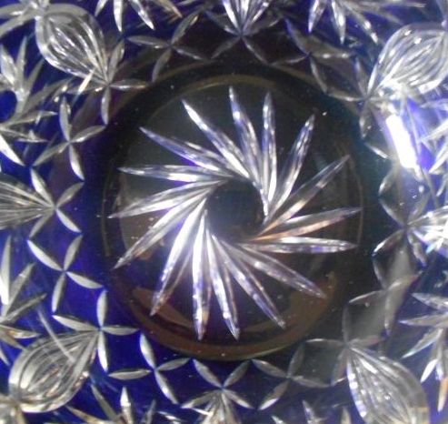 Phenomenal 10 inch Preciosa, Flashed Cobalt Blue 30% Lead Cut Crystal Glass Bowl Phenomenal 10 inch Preciosa, Flashed Cobalt Blue 30% Lead Cut Crystal Glass Bowl