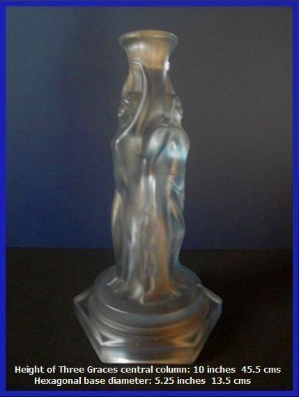 The Sensational 'Three Graces' Two Part Blue Glass Center Piece Comport by Walther & Sohne, Germany. The Sensational 'Three Graces' Two Part Blue Glass Center Piece Comport by Walther & Sohne, Germany.