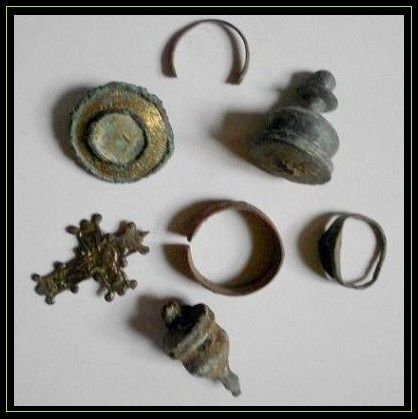 Six Very Different Ancient Artefacts Including a Roman Bronze Childs Ring 2nd c. AD. And Various Metal Findings. c.736 – c.1399. Six Very Different Ancient Artefacts Including a Roman Bronze Childs Ring 2nd c. AD. And Various Metal Findings. c.736 – c.1399.