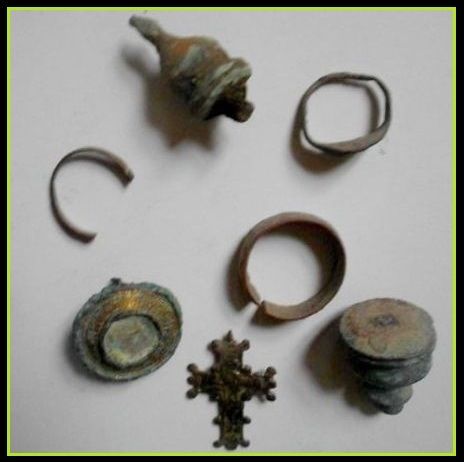 Six Very Different Ancient Artefacts Including a Roman Bronze Childs Ring 2nd c. AD. And Various Metal Findings. c.736 – c.1399. Six Very Different Ancient Artefacts Including a Roman Bronze Childs Ring 2nd c. AD. And Various Metal Findings. c.736 – c.1399.