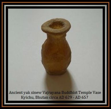 Unsurpassed Ancient Bhutanese Archaeological Antiquity Yak Sinew Vase. AD 629 - AD 657 Unsurpassed Ancient Bhutanese Archaeological Antiquity Yak Sinew Vase. AD 629 - AD 657