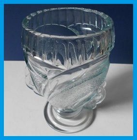 Sowerby 1930s English Art Deco Blue Depression Glass Vase Sowerby 1930s English Art Deco Blue Depression Glass Vase