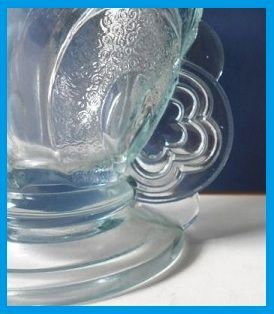 Sowerby 1930s English Art Deco Blue Depression Glass Vase Sowerby 1930s English Art Deco Blue Depression Glass Vase