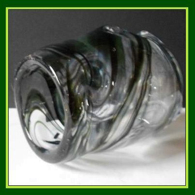 Wonderful Whitefriars 'Streaky Green Knobbly Range' Pattern Glass Vase circa 1964 Wonderful Whitefriars 'Streaky Green Knobbly Range' Pattern Glass Vase circa 1964