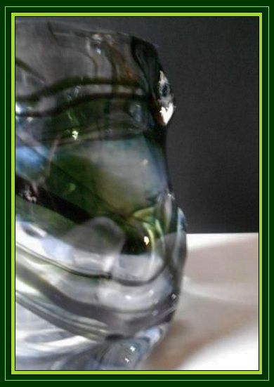 Wonderful Whitefriars 'Streaky Green Knobbly Range' Pattern Glass Vase circa 1964 Wonderful Whitefriars 'Streaky Green Knobbly Range' Pattern Glass Vase circa 1964