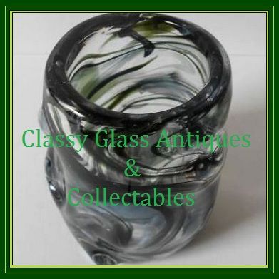 Wonderful Whitefriars 'Streaky Green Knobbly Range' Pattern Glass Vase circa 1964 Wonderful Whitefriars 'Streaky Green Knobbly Range' Pattern Glass Vase circa 1964