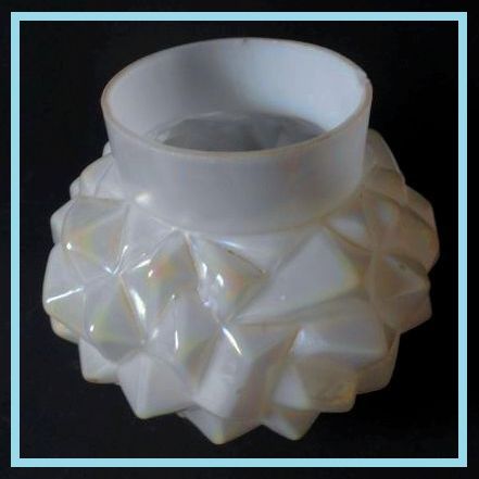 OFFERS INVITED. Diamond Point Mother of Pearl White Opal Iridescent Art Nouveau Glass Vase by Kralik OFFERS INVITED. Diamond Point Mother of Pearl White Opal Iridescent Art Nouveau Glass Vase by Kralik