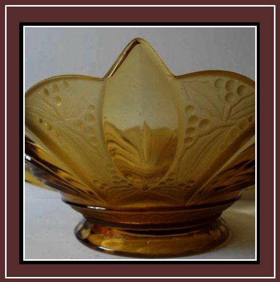 Sensational Brockwitz 1930s German Art Deco 15 inch Amber Glass Bowl Sensational Brockwitz 1930s German Art Deco 15 inch Amber Glass Bowl