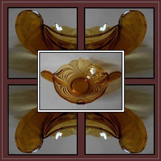Sensational Brockwitz 1930s German Art Deco 15 inch Amber Glass Bowl Sensational Brockwitz 1930s German Art Deco 15 inch Amber Glass Bowl