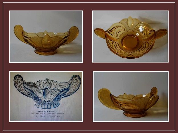 Sensational Brockwitz 1930s German Art Deco 15 inch Amber Glass Bowl Sensational Brockwitz 1930s German Art Deco 15 inch Amber Glass Bowl