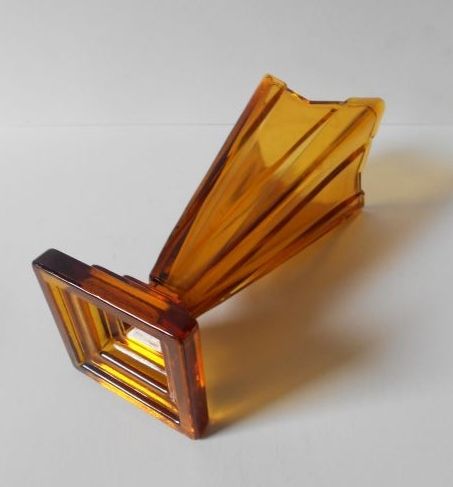 Art Deco Amber Glass Vase by Bagley, England. Wyndham pattern. Art Deco Amber Glass Vase by Bagley, England. Wyndham pattern.