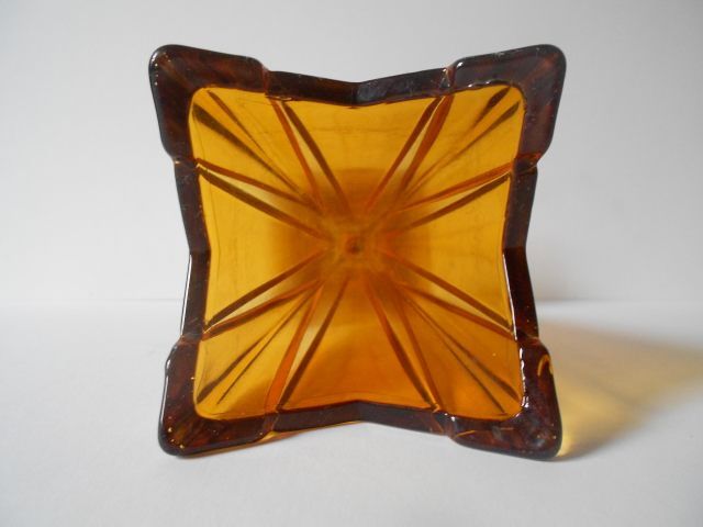 Art Deco Amber Glass Vase by Bagley, England. Wyndham pattern. Art Deco Amber Glass Vase by Bagley, England. Wyndham pattern.