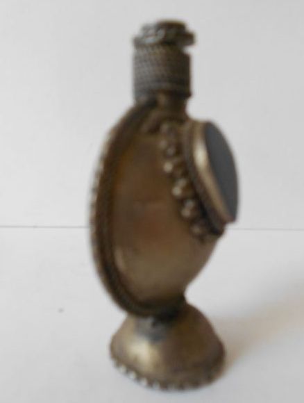 Early 20th Century Oriental Nepalese Silver Temple Pedestal Snuff Bottle Early 20th Century Oriental Nepalese Silver Temple Pedestal Snuff Bottle