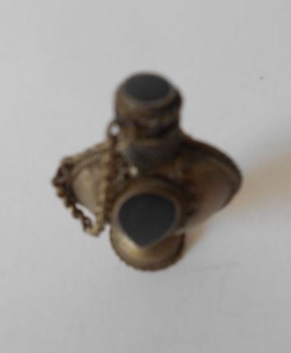 Early 20th Century Oriental Nepalese Silver Temple Pedestal Snuff Bottle Early 20th Century Oriental Nepalese Silver Temple Pedestal Snuff Bottle