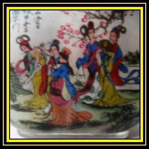 Large Inside Reverse Painted Chinese Glass Snuff Bottle - Signed Early 20th century Large Inside Reverse Painted Chinese Glass Snuff Bottle - Signed Early 20th century