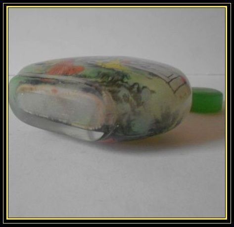 Large Inside Reverse Painted Chinese Glass Snuff Bottle - Signed Early 20th century Large Inside Reverse Painted Chinese Glass Snuff Bottle - Signed Early 20th century