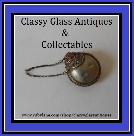 Oriental Nepalese Silver Waist - Belt Snuff Bottle - Early Vintage Original Oriental Nepalese Silver Waist - Belt Snuff Bottle - Early Vintage Original