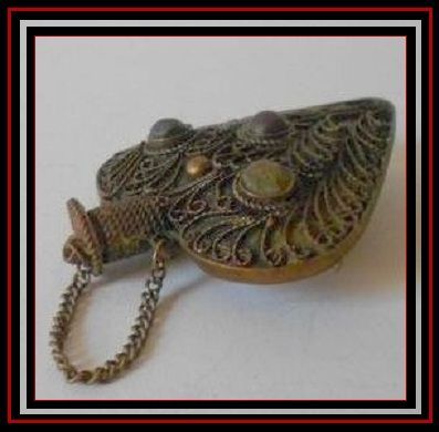 Incredible Antique Tibetan / Bhutanese Silver Cherishment Snuff Bottle. Early 20th century. Incredible Antique Tibetan / Bhutanese Silver Cherishment Snuff Bottle. Early 20th century.