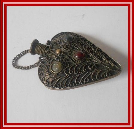 Incredible Antique Tibetan / Bhutanese Silver Cherishment Snuff Bottle. Early 20th century. Incredible Antique Tibetan / Bhutanese Silver Cherishment Snuff Bottle. Early 20th century.