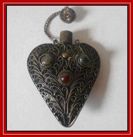 Incredible Antique Tibetan / Bhutanese Silver Cherishment Snuff Bottle. Early 20th century. Incredible Antique Tibetan / Bhutanese Silver Cherishment Snuff Bottle. Early 20th century.