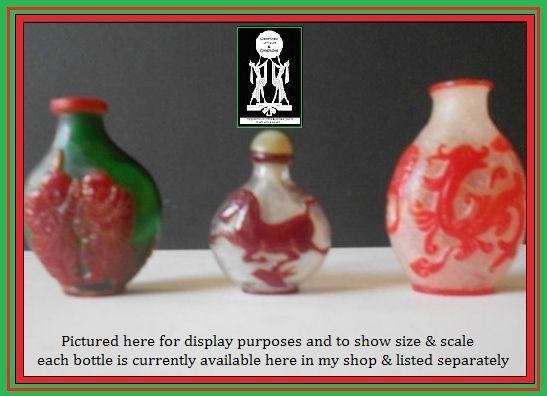 Emerald Green & Crimson Liu Li Peking Glass Snuff Bottle - Signed Imperial Reign of Emperor Guāngxù, Emerald Green & Crimson Liu Li Peking Glass Snuff Bottle - Signed Imperial Reign of Emperor Guāngxù,