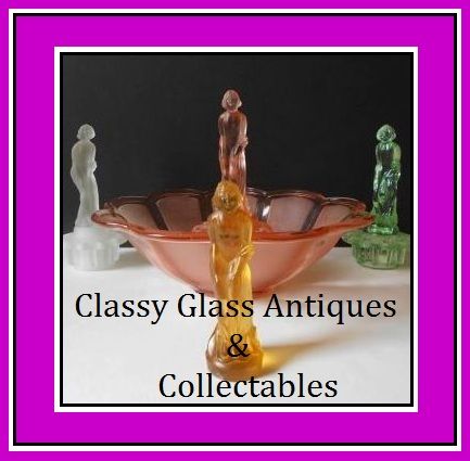 Superb1930s Art Deco 3 part Pink Glass Lady & Bowl Center Piece Display by Muller Superb1930s Art Deco 3 part Pink Glass Lady & Bowl Center Piece Display by Muller