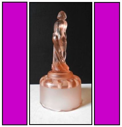 Superb1930s Art Deco 3 part Pink Glass Lady & Bowl Center Piece Display by Muller Superb1930s Art Deco 3 part Pink Glass Lady & Bowl Center Piece Display by Muller